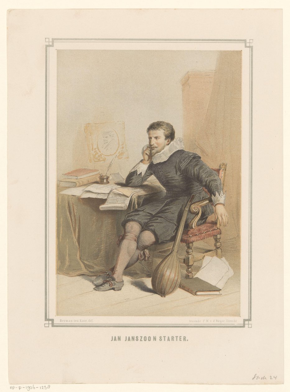Jan Janszoon Starter ved skrivebordet sitt av Pieter Wilhelmus van de Weijer