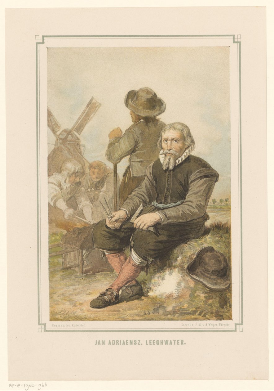 Møllemaker Jan Adriaanszoon Leeghwater på jobb av Pieter Wilhelmus van de Weijer