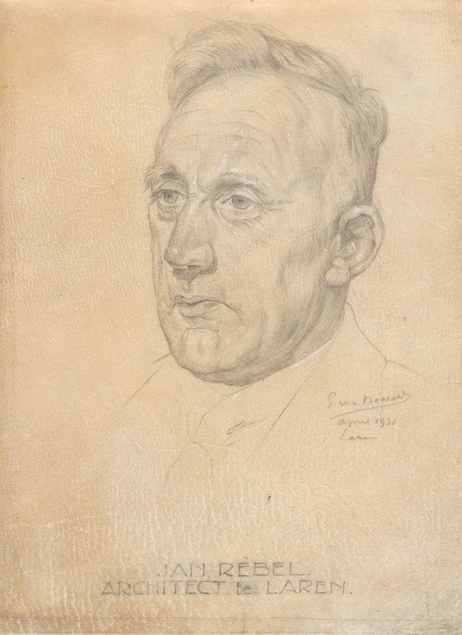 Portrett av arkitekten Jan Rebel av Pieter Willem van Baarsel
