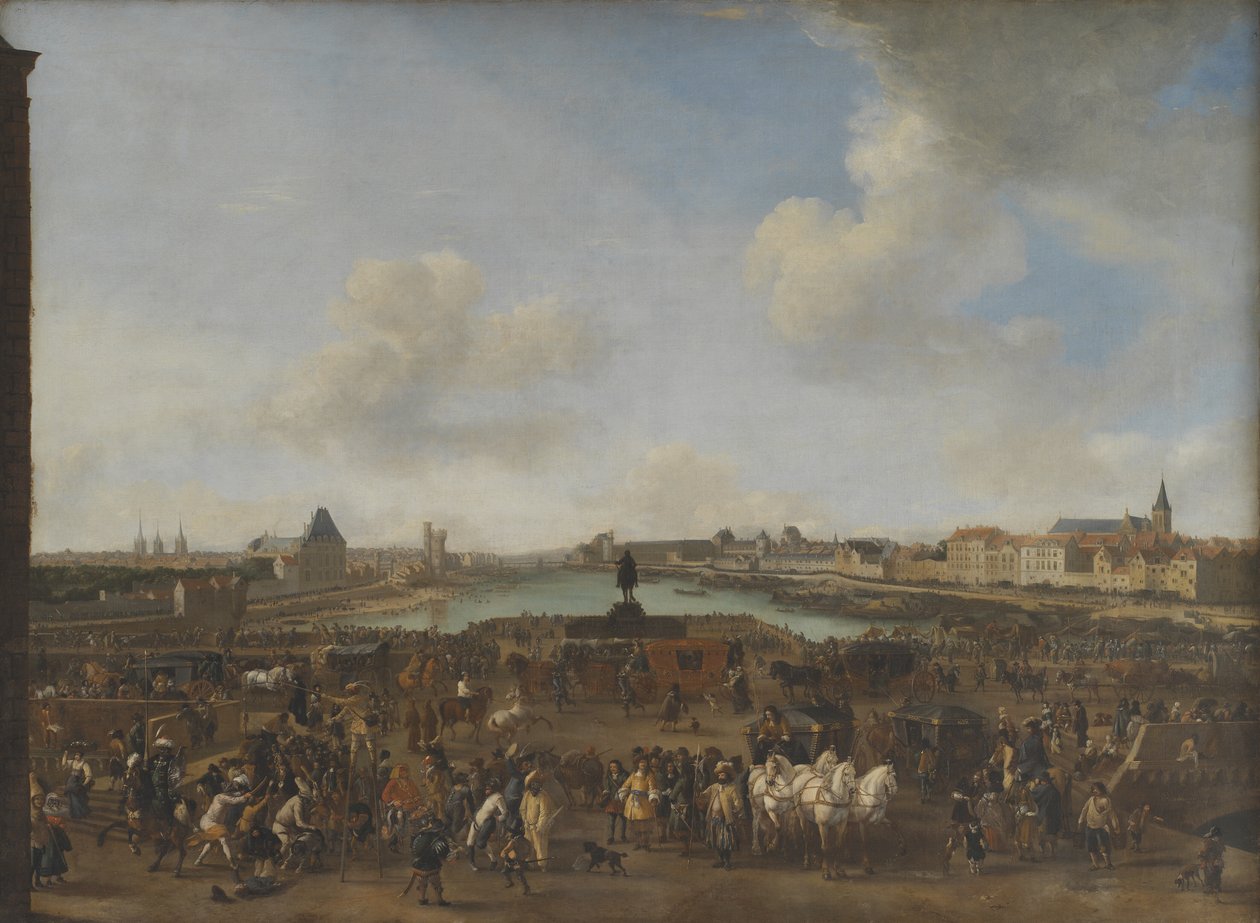 Utsikt over Paris sett fra Place Dauphine av Pieter Wouwerman
