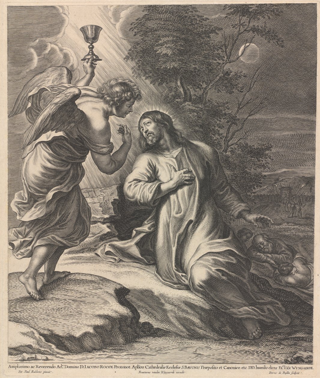 Kristus på Oljeberget av Pieter de Bailliu after Sir Peter Paul Rubens