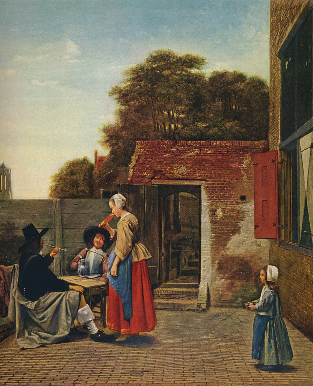En nederlandsk gårdsplass, 1658-1660 av Pieter de Hooch