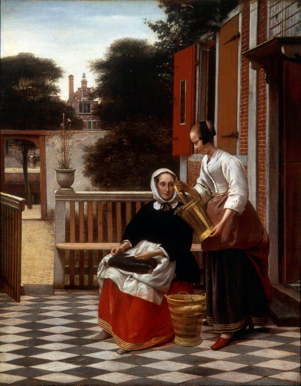 En elskerinne og hennes hushjelp, 1660. av Pieter de Hooch