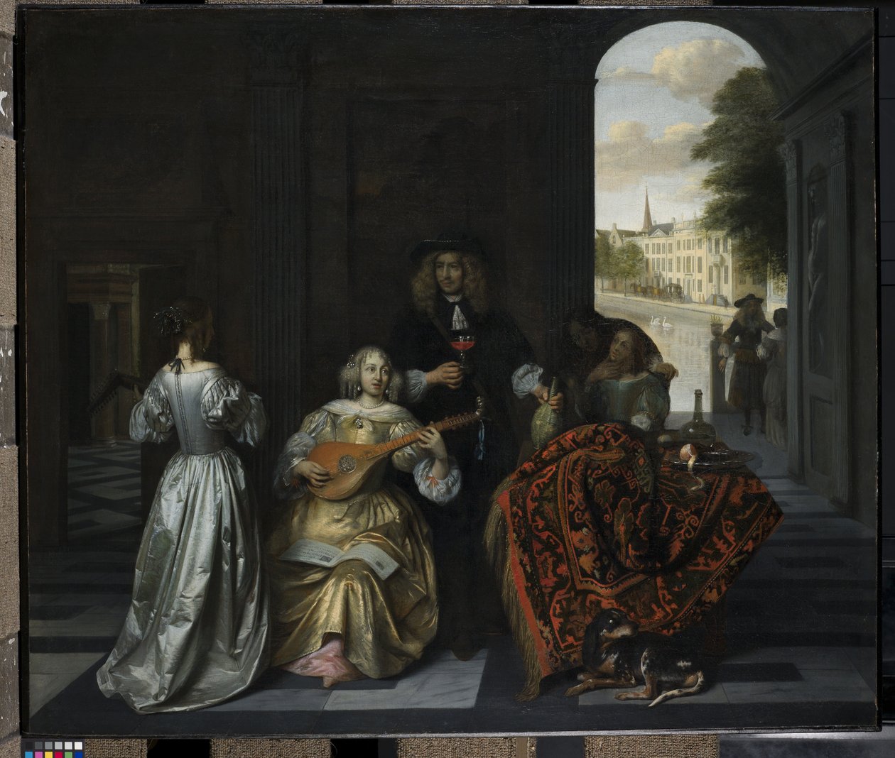 A Music Party (olje på lerret) av Pieter de Hooch