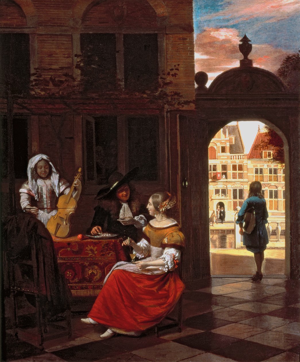 En musikalsk fest, 1677 av Pieter de Hooch