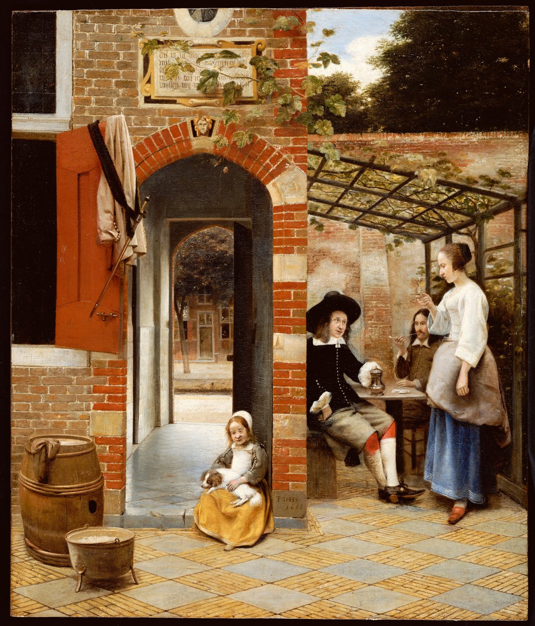 Gårdsplassen til et hus i Delft, 1658 av Pieter de Hooch