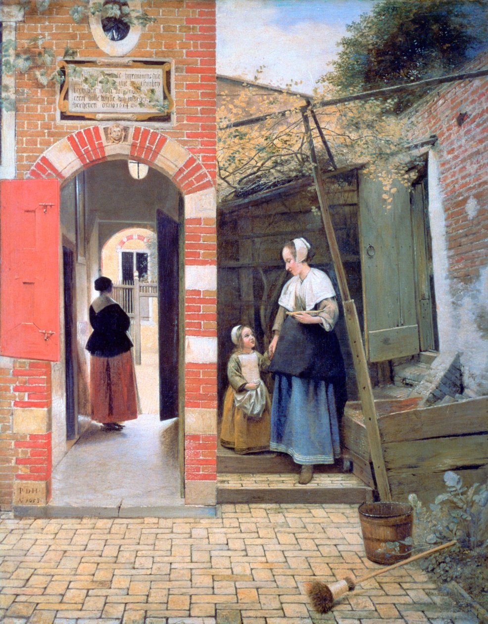 Gårdsplassen til et hus i Delft, 1658 av Pieter de Hooch