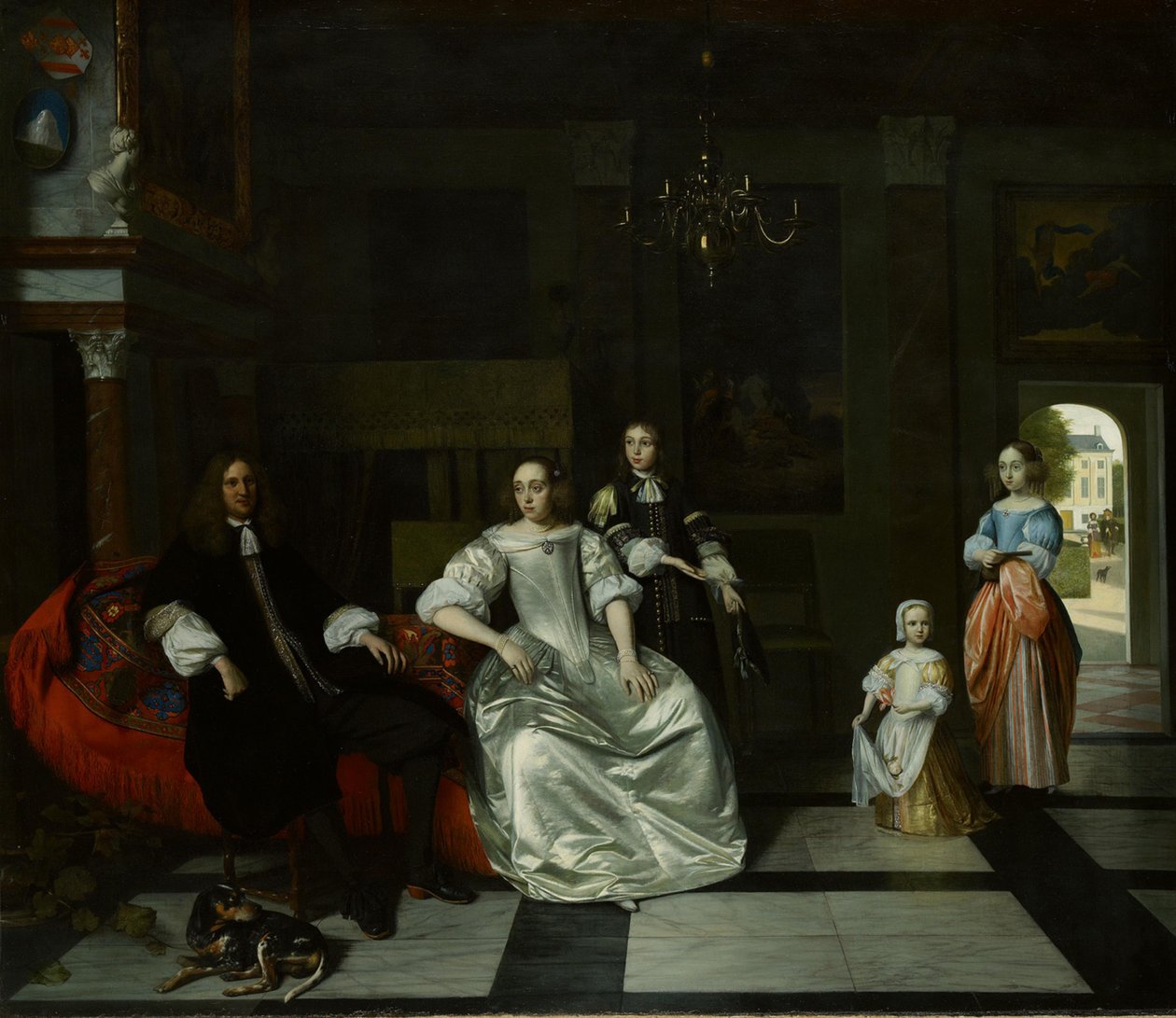 Familien Jacott-Hoppesack av Pieter de Hooch