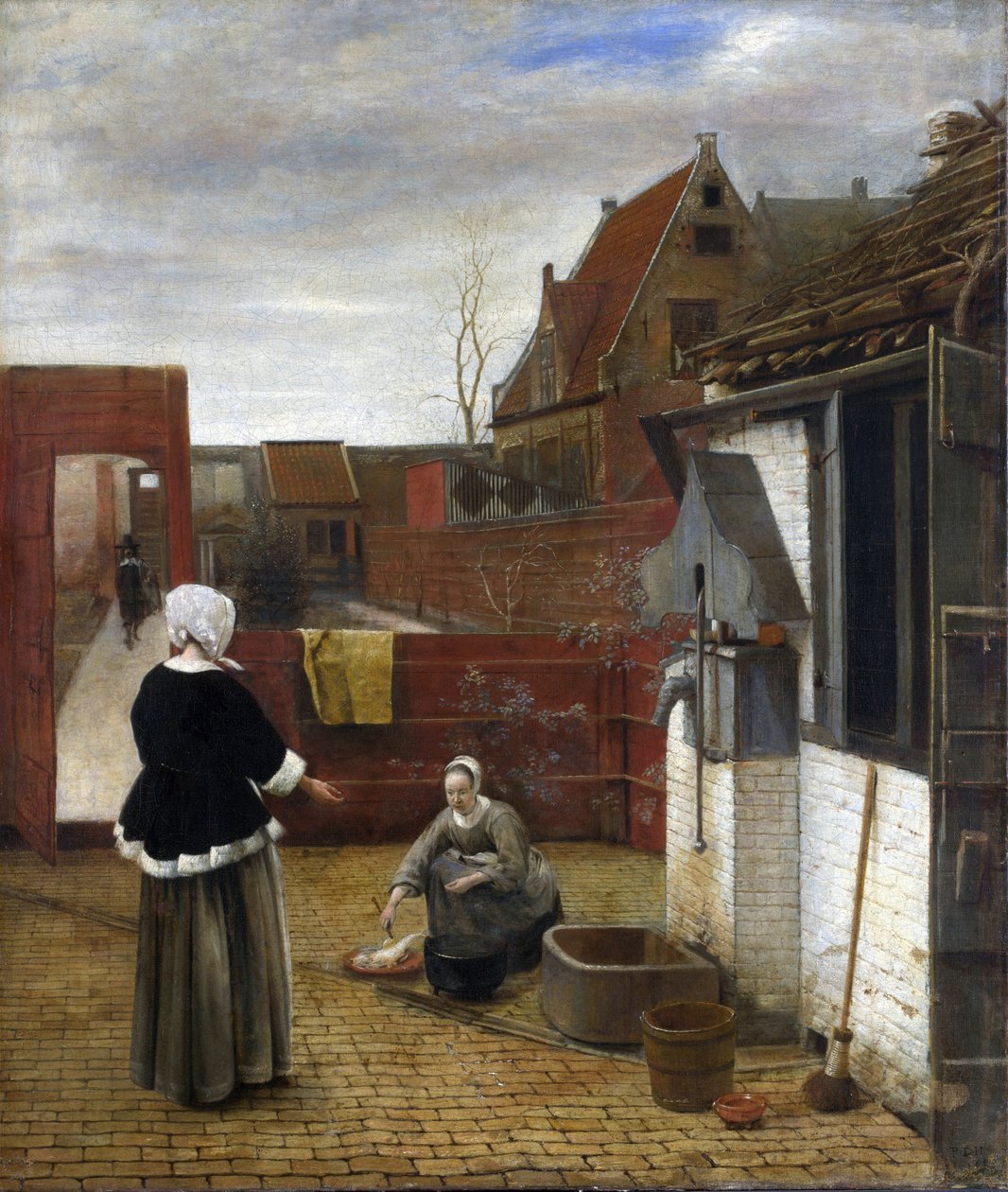 Hooch, Pieter, de (1629-1684) A Woman and her Maid in a Courtyard Olje på lerret ca 1661 National Gallery, London 73,7x62,6 av Pieter de Hooch