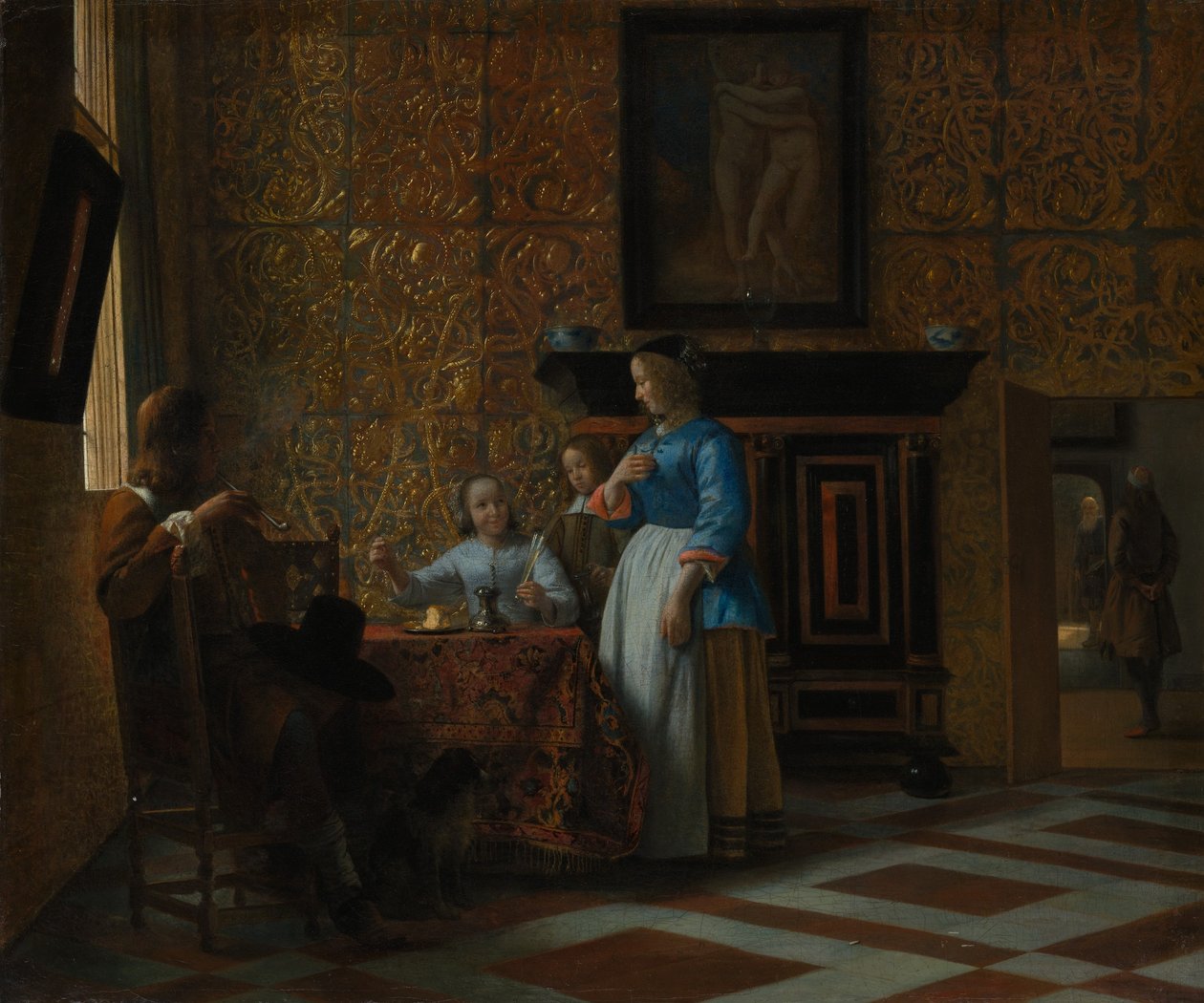 Fritid i elegante omgivelser, ca. 1663-65. av Pieter de Hooch