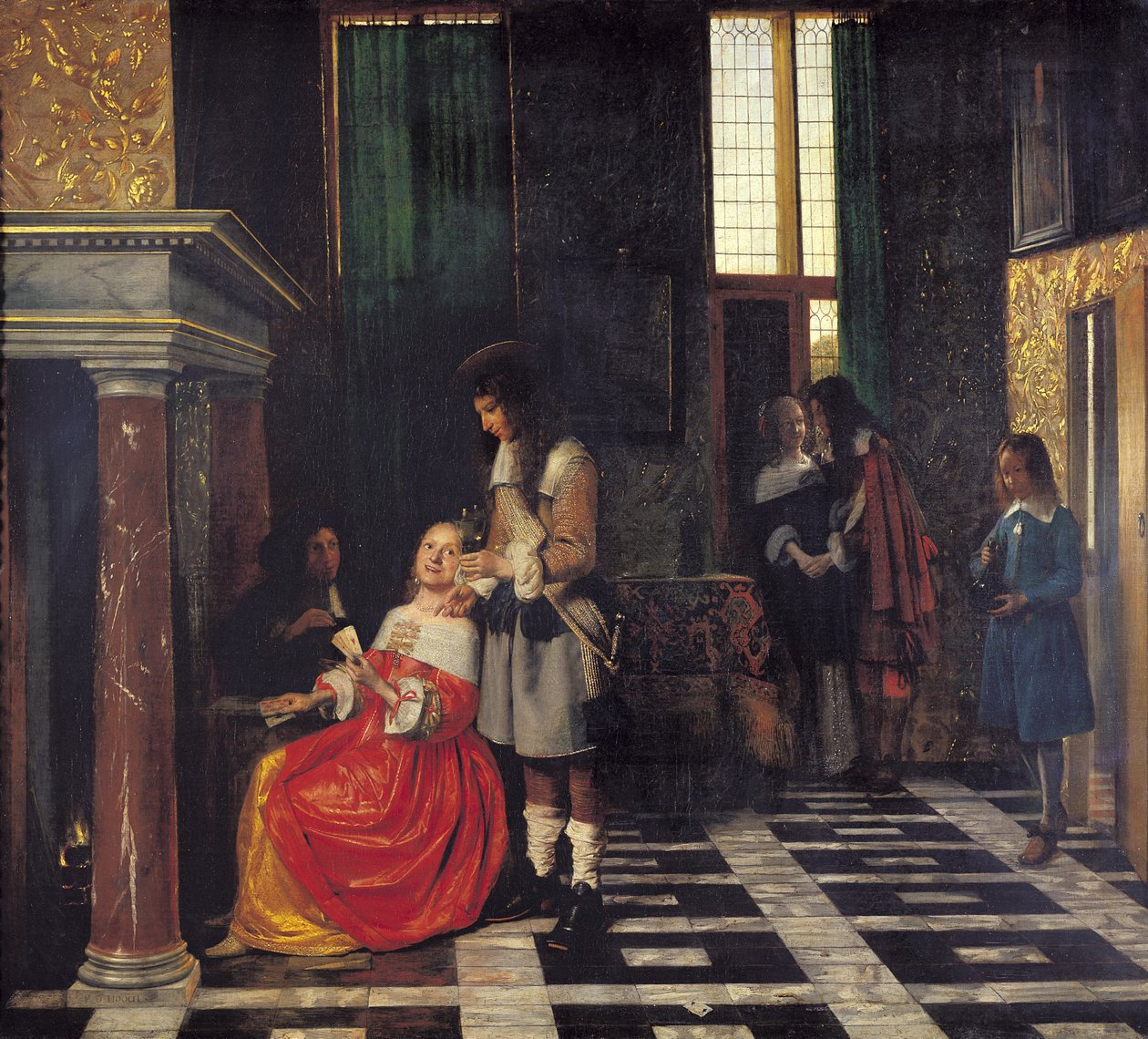 Kortspillerne, ca. 1663-65 av Pieter de Hooch