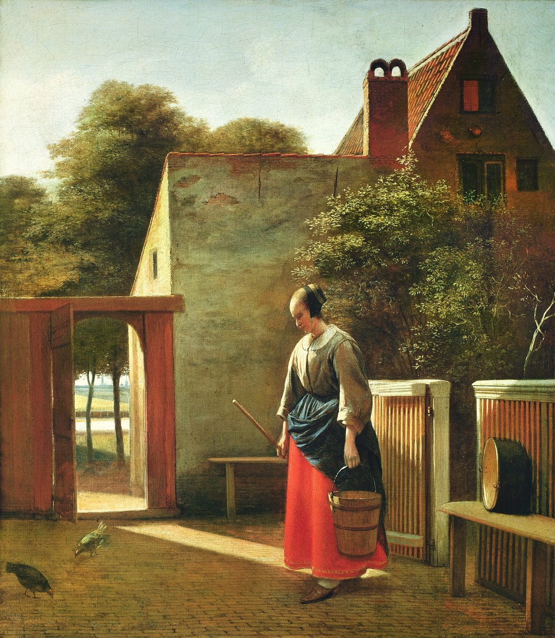 Tjeneren på gårdsplassen, ca. 1660 av Pieter de Hooch
