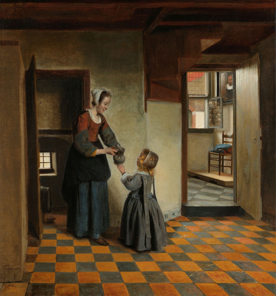 Woman with a Child in a Pantry, ca. 1656-60 (olje på lerret) av Pieter de Hooch