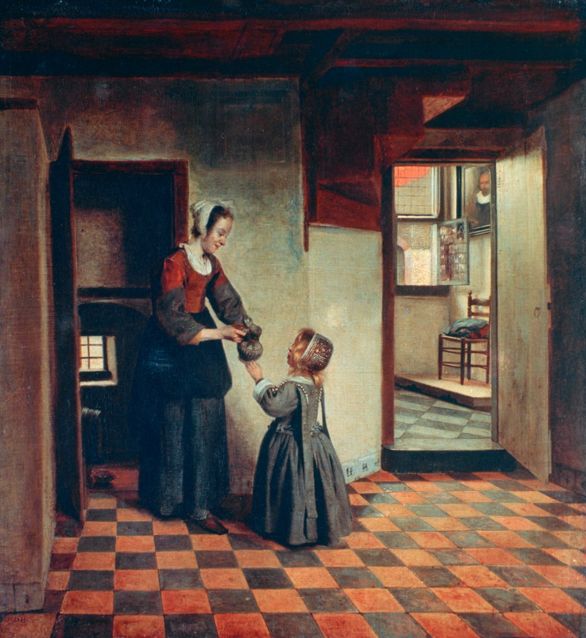 Kvinne med et barn i et pantry, c1660 av Pieter de Hooch