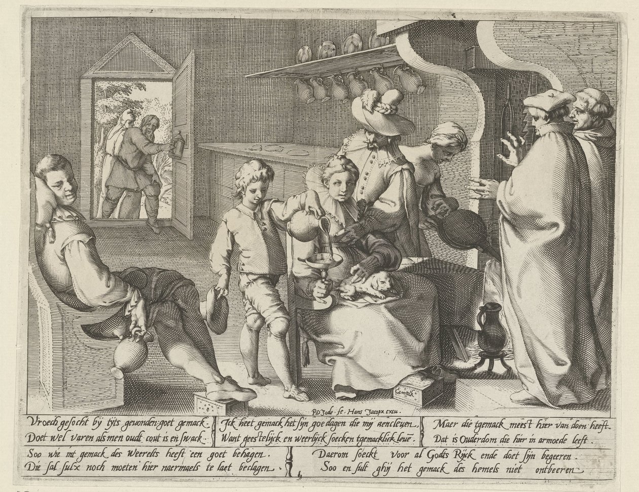 Allegori om latskap Gemack (tittel på objekt) av Pieter de Jode (I)