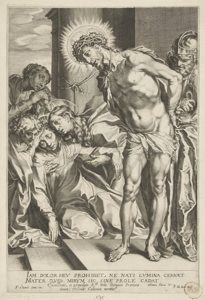 Kristus med tornekrone og Maria gråtende av Pieter de Jode (I)