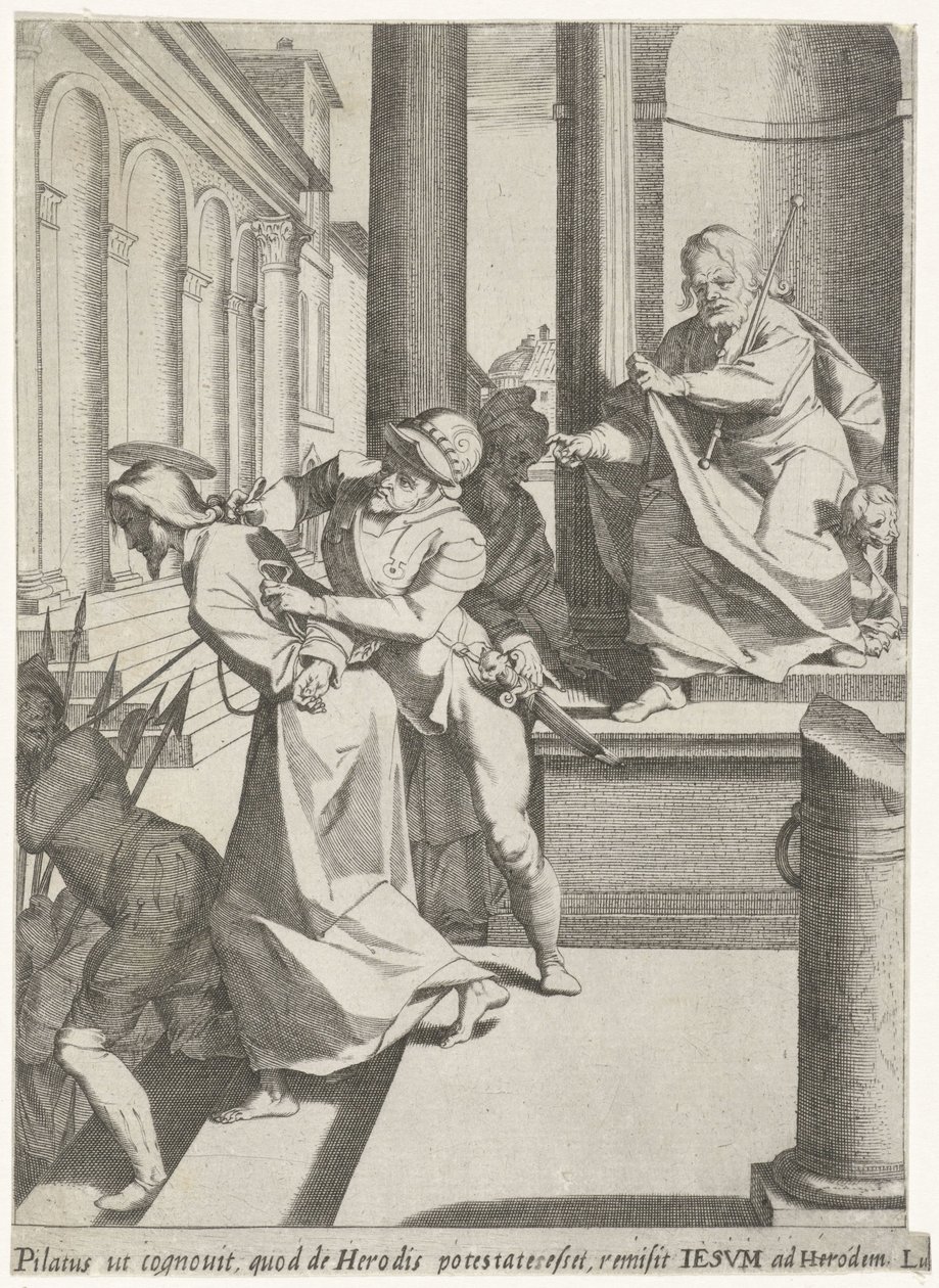 Kristus er sendt av Pilatus til Herodes Passion of Christ (serietittel) Passionis et resurrectionis (serietittel) av Pieter de Jode (I)