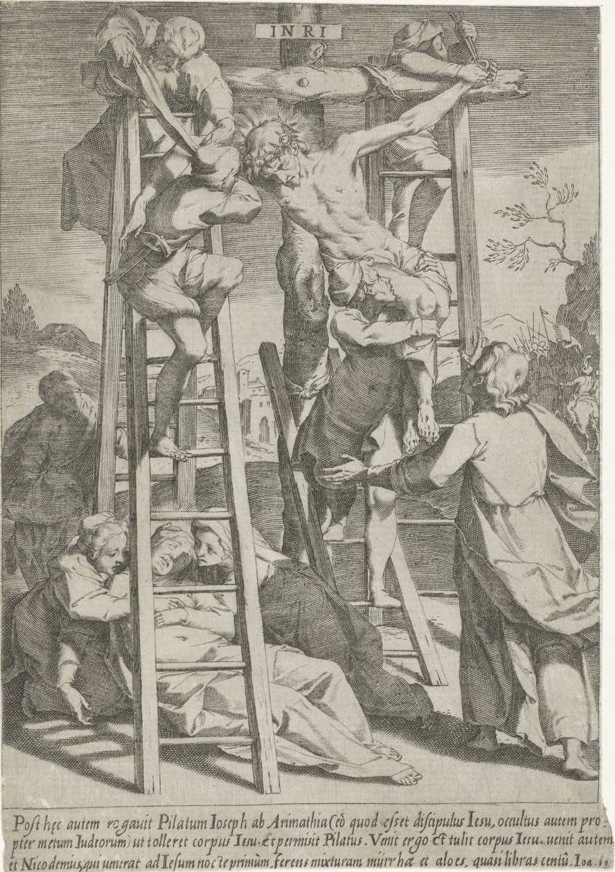 Kruisafneming Passie van Christus (serietittel) Lidenskap og oppstandelse (serietittel) av Pieter de Jode (I)