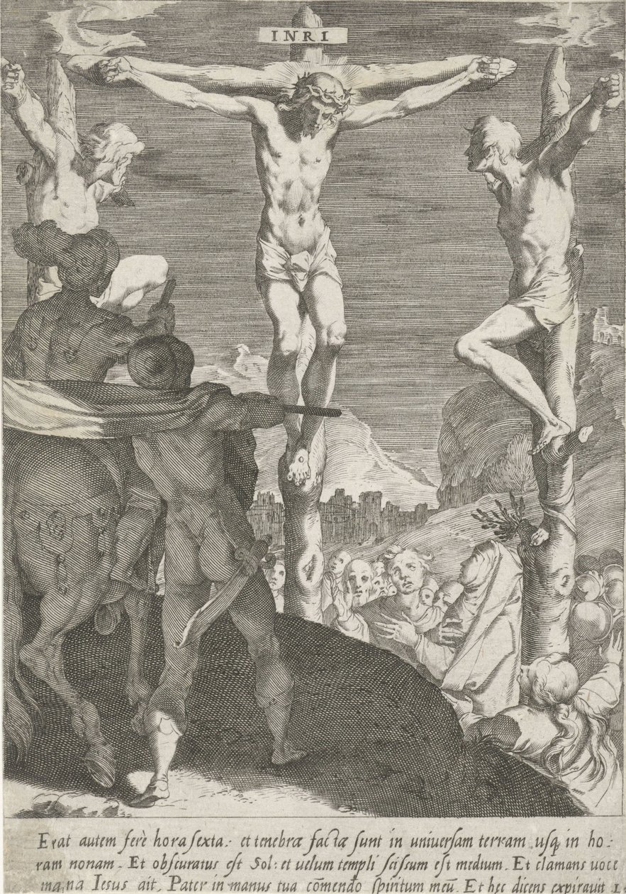 Kruisiging van Christus Passie van Christus (serietittel) Lidenskap og oppstandelse (serietittel) av Pieter de Jode (I)