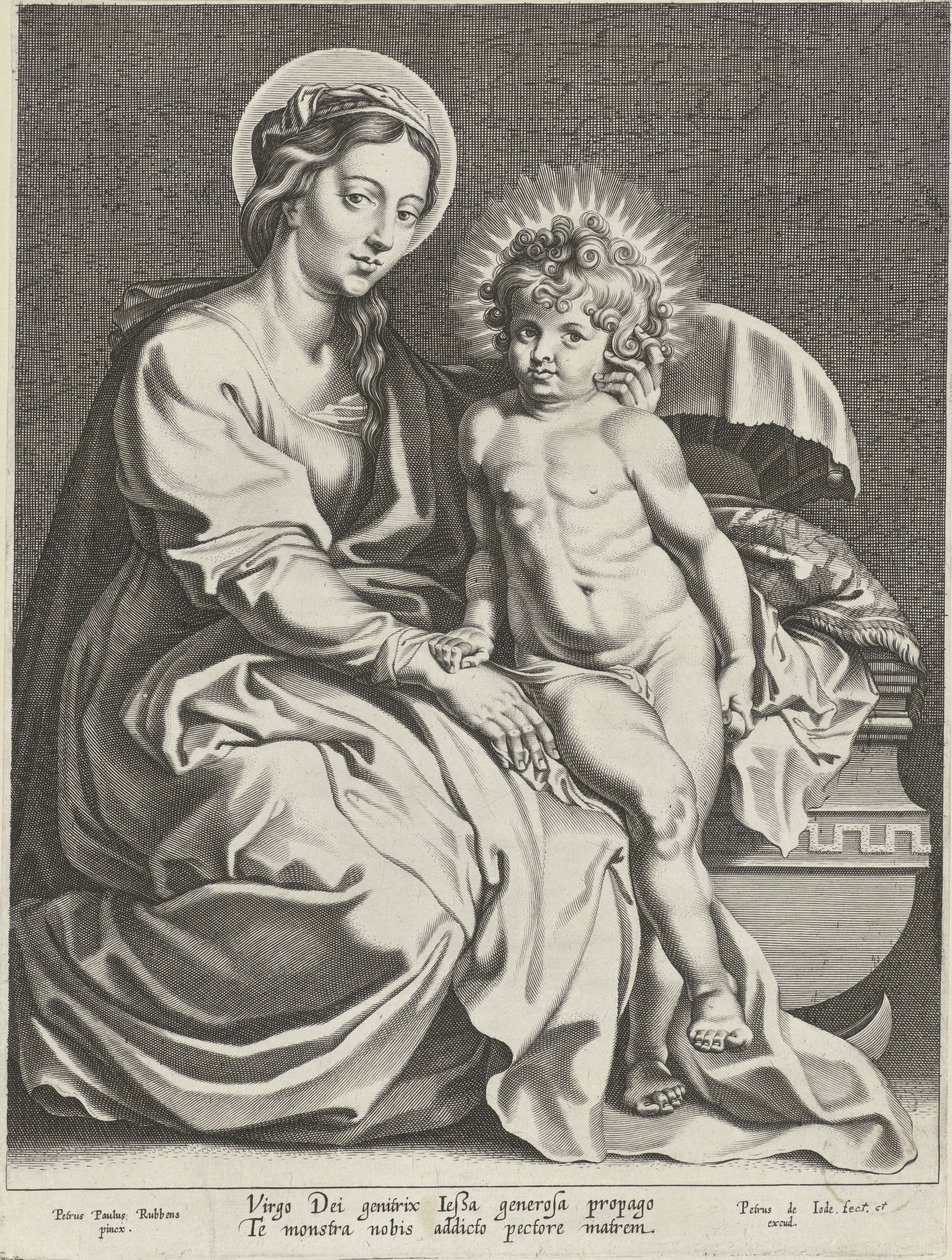 Maria med Kristusbarn ved barneseng av Pieter de Jode (I)