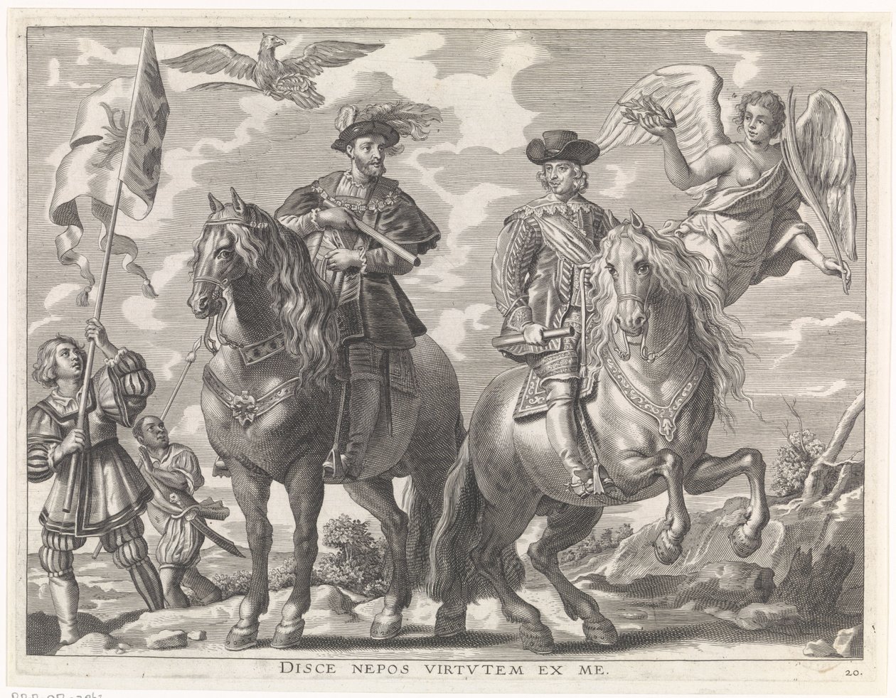 Karl V og Ferdinand til hest Gledelig inntreden av kardinal-barnet i Gent, 1635 (serietittel) av Pieter de Jode (II)