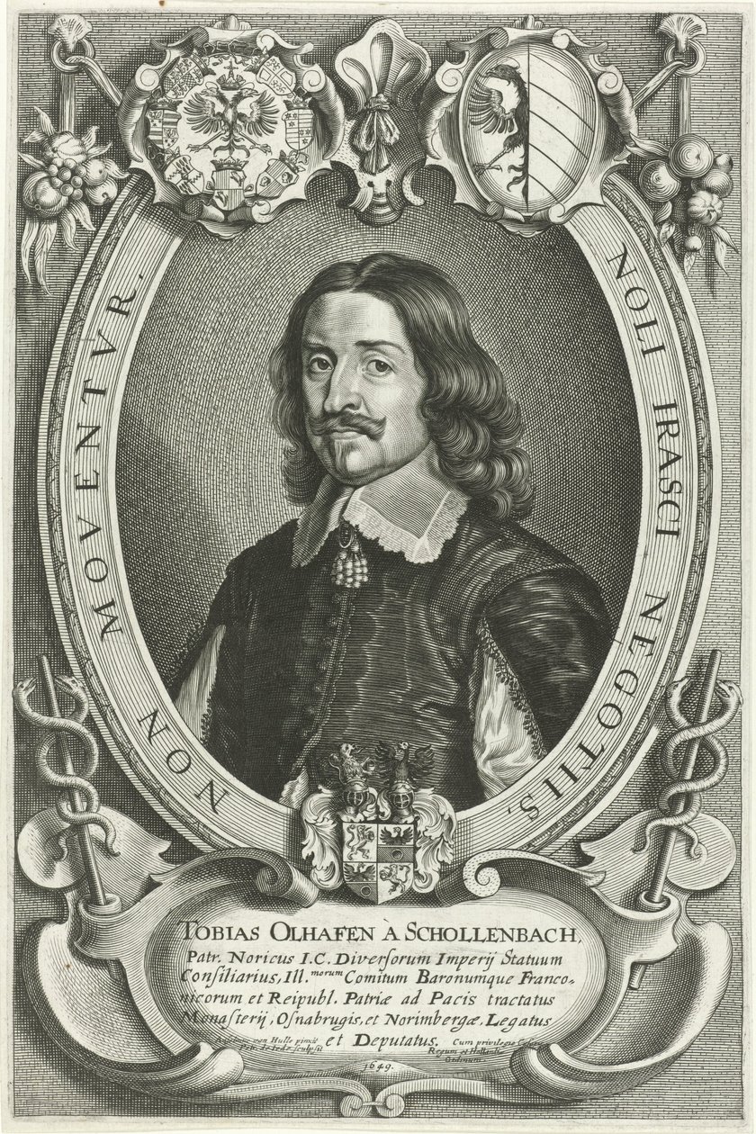 Portrett av Tobias Oelhafen van Schöllenbach Celeberrimi Legati (serietittel) av Pieter de Jode (II)