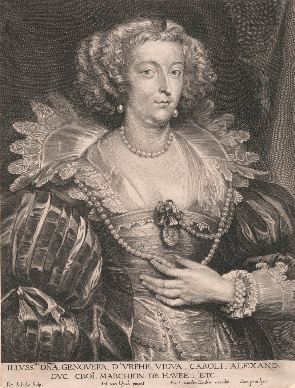 Det samme Fru Genovesa D'Urphe, enke. Charles. Alexander Duke, Crois, Marchion. de Havre Etc. av Pieter de Jode