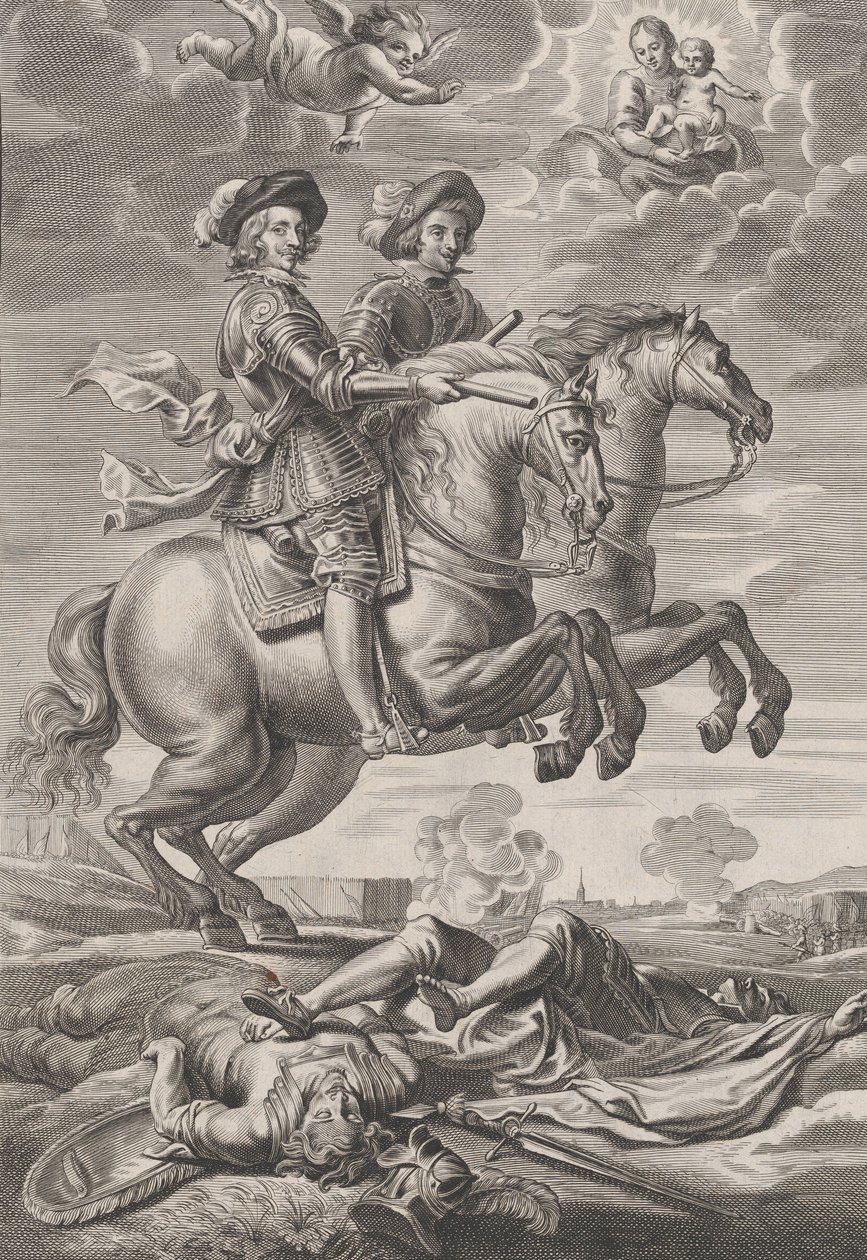 Plate 10: Kongen av Ungarn og Ferdinand til hest, fra Guillielmus Becanus 