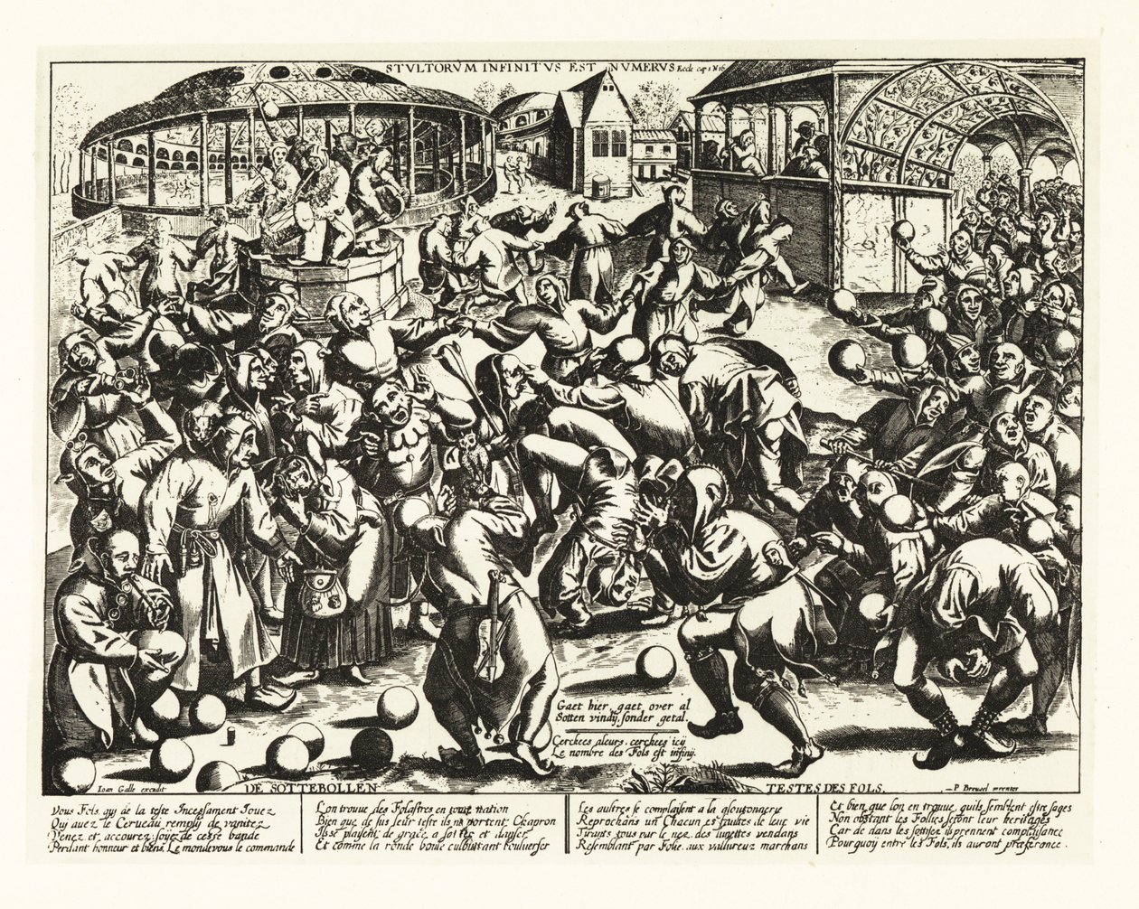 En festival for dårer, middelalder.1906 (litografi) av Pieter the Elder (after) Bruegel