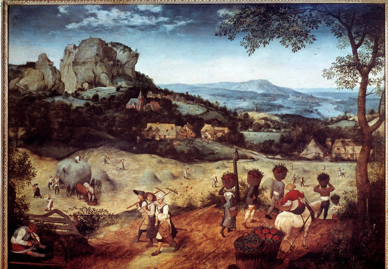 Hay Recolation-maleri av Pieter Bruegel (eller Breugel eller Brueghel eller Breughel) den eldre (1525-1569) Praha fra 1500-tallet, Nasjonalgalleriet av Pieter Bruegel the Elder