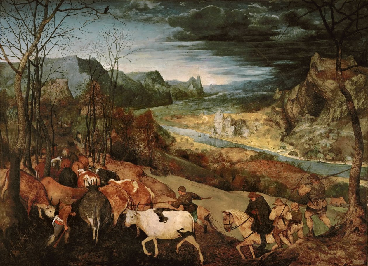 The Return of the Herd (høst) av Pieter Bruegel the Elder