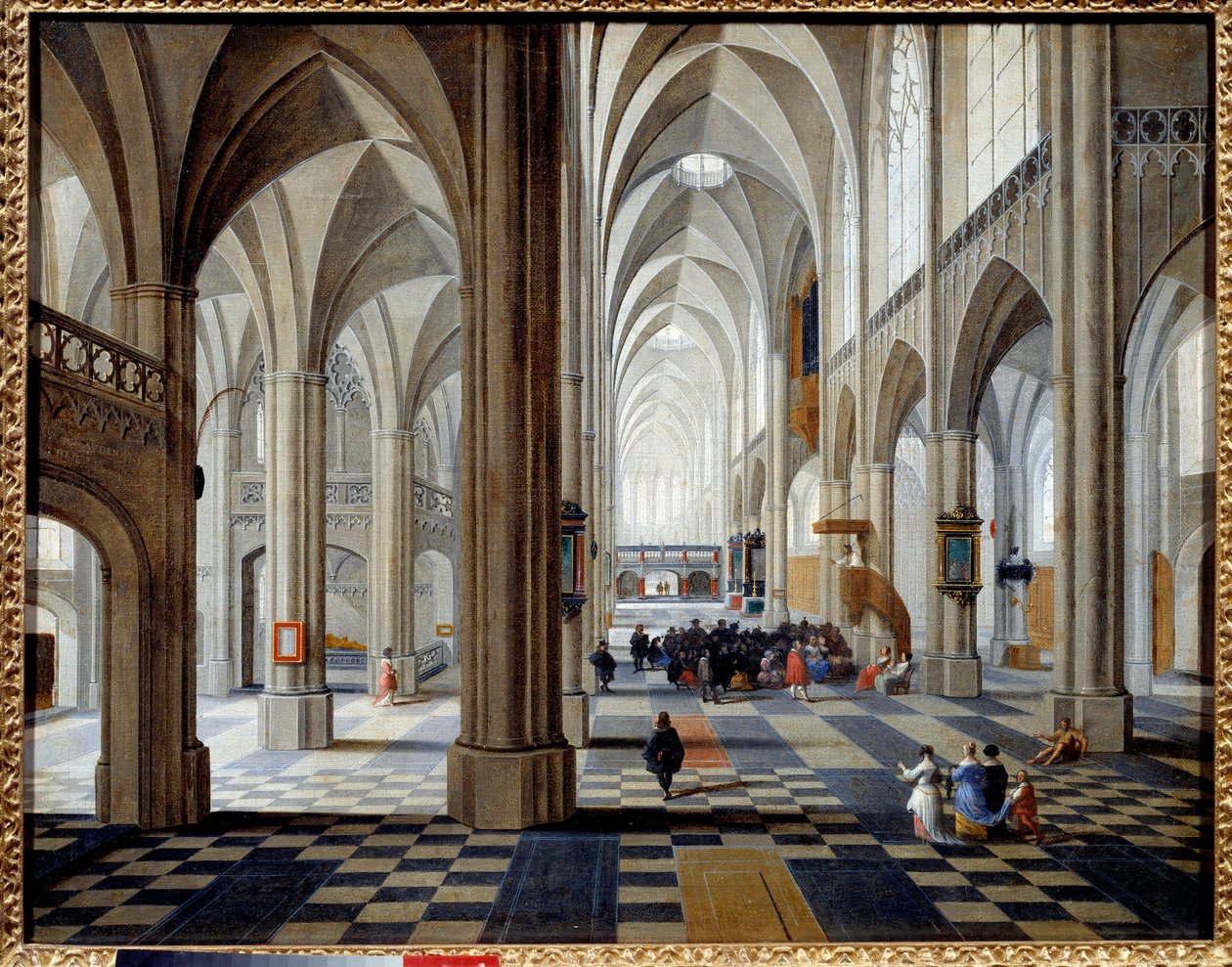 Interiøret i Antwerpen katedral. Maleri av Peeter Neefs The Old (eller Pieter Neefs I) (1578-1660) Ec. Flam. av Pieter the Elder Neefs
