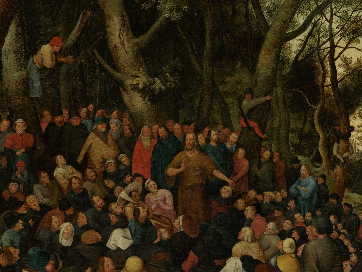 Detalj av St. John som forkynner for folkemengden (olje på panel) av Pieter the Younger (after) Brueghel