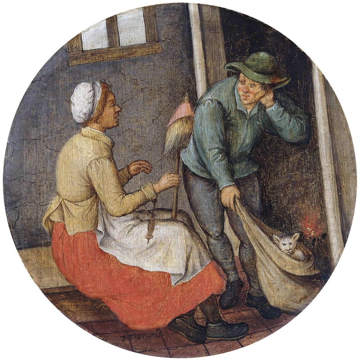 Et ordtak - Å slippe katten ut av sekken, av Pieter Brueghel the Younger