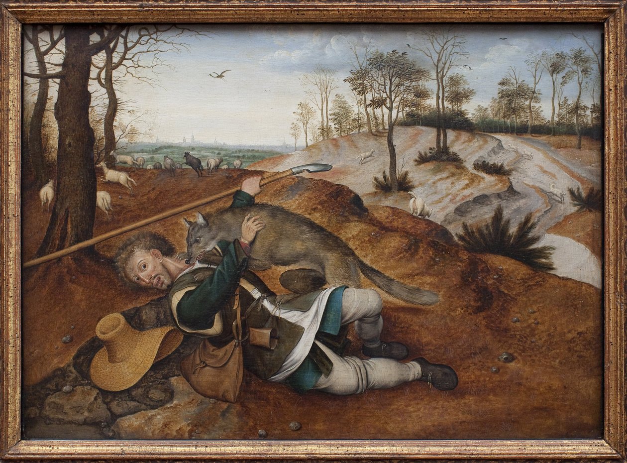 God pastor. Maleri av Pieter Brueghel II (1564-1638), olje på tre av Pieter the Younger Brueghel