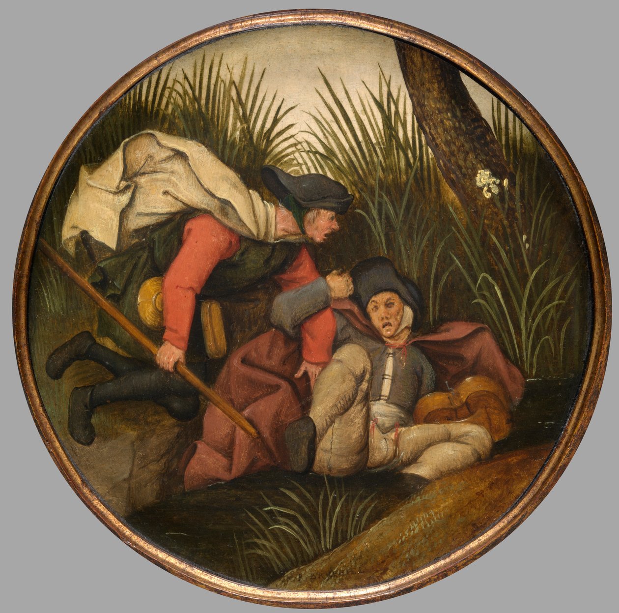 Hvis blinde leder blinde, skal begge falle i grøfta, ca. 1594 (olje på panel) av Pieter the Younger Brueghel