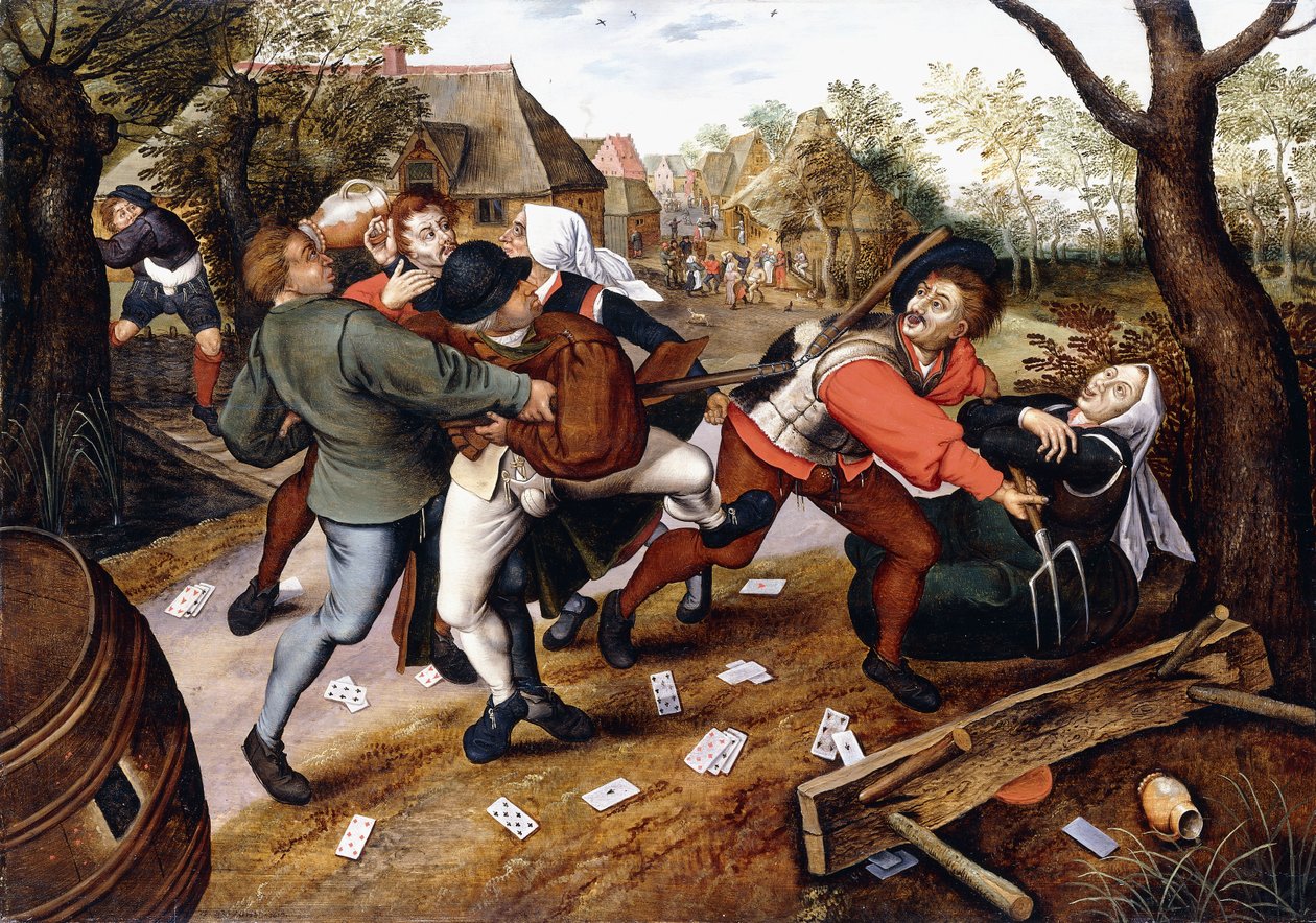 Bønder som slåss, 1619 av Pieter Brueghel the Younger
