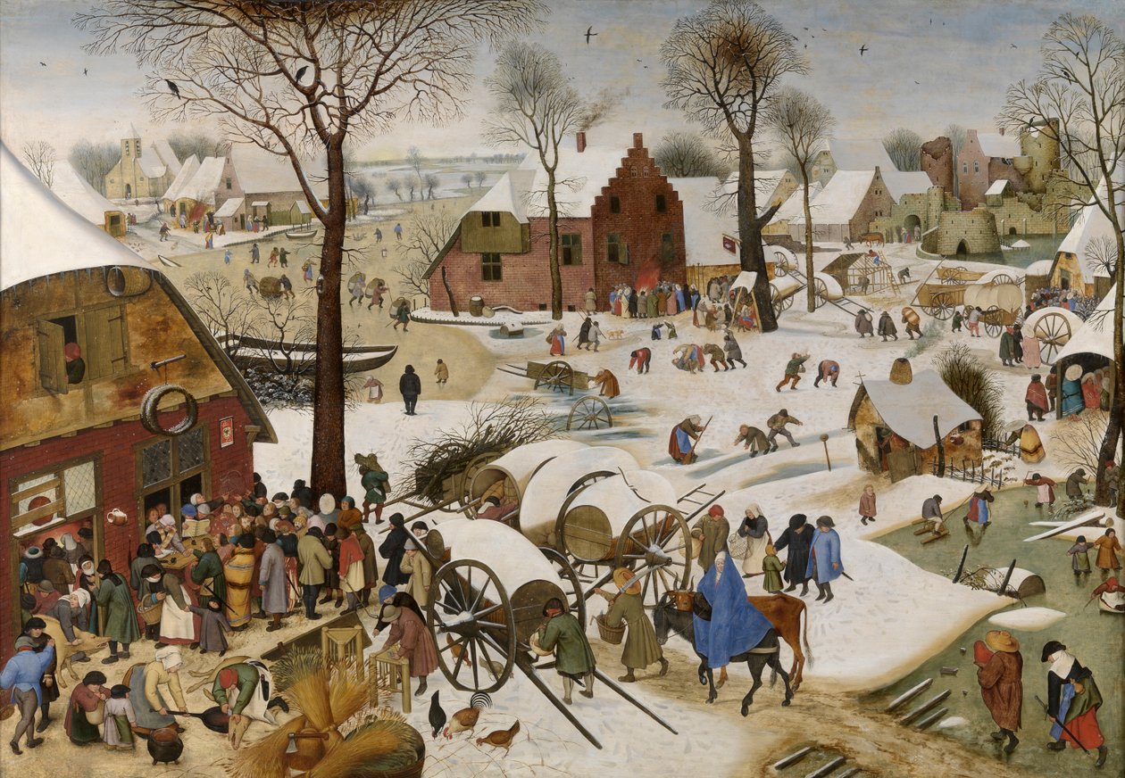 Folketellingen i Betlehem (olje på panel) av Pieter the Younger Brueghel