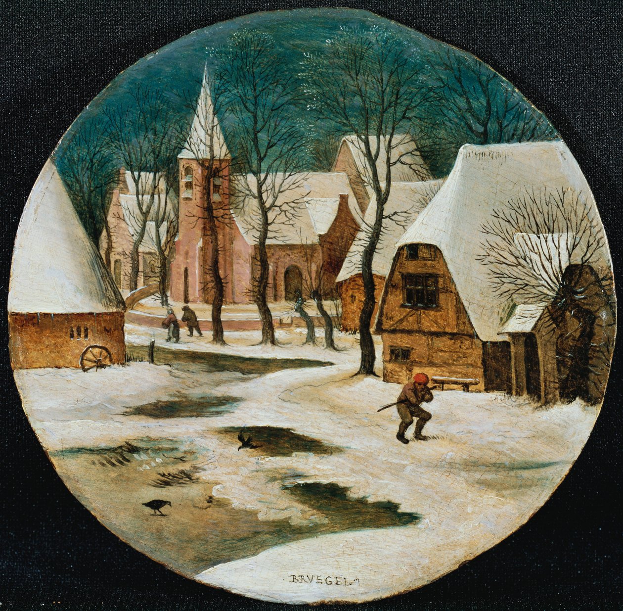 Landsbyen om vinteren av Pieter Brueghel the Younger