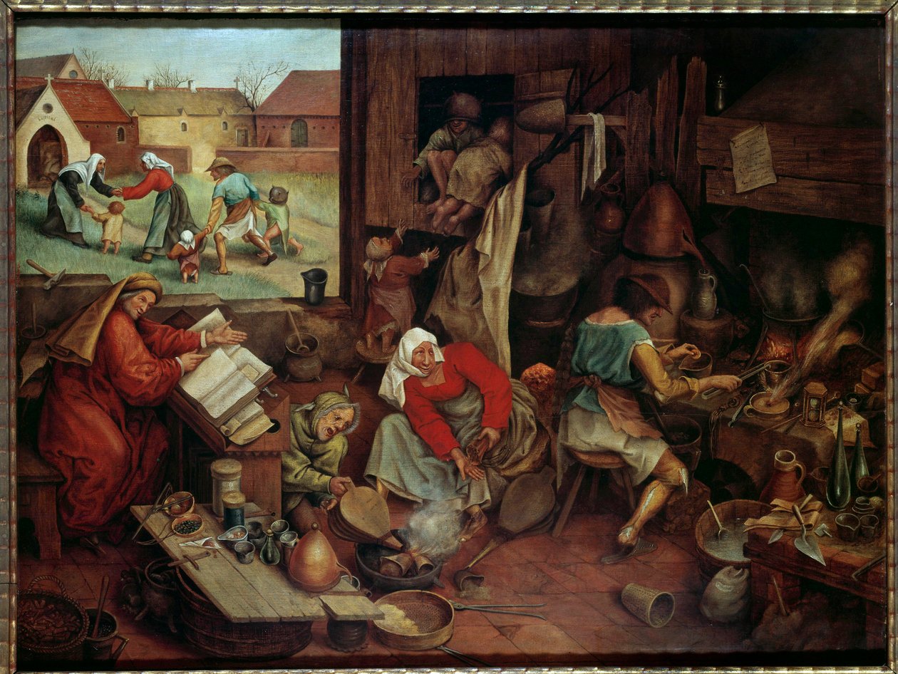 Alkymistmaleriet av Pieter den unge kalt Brueghel d