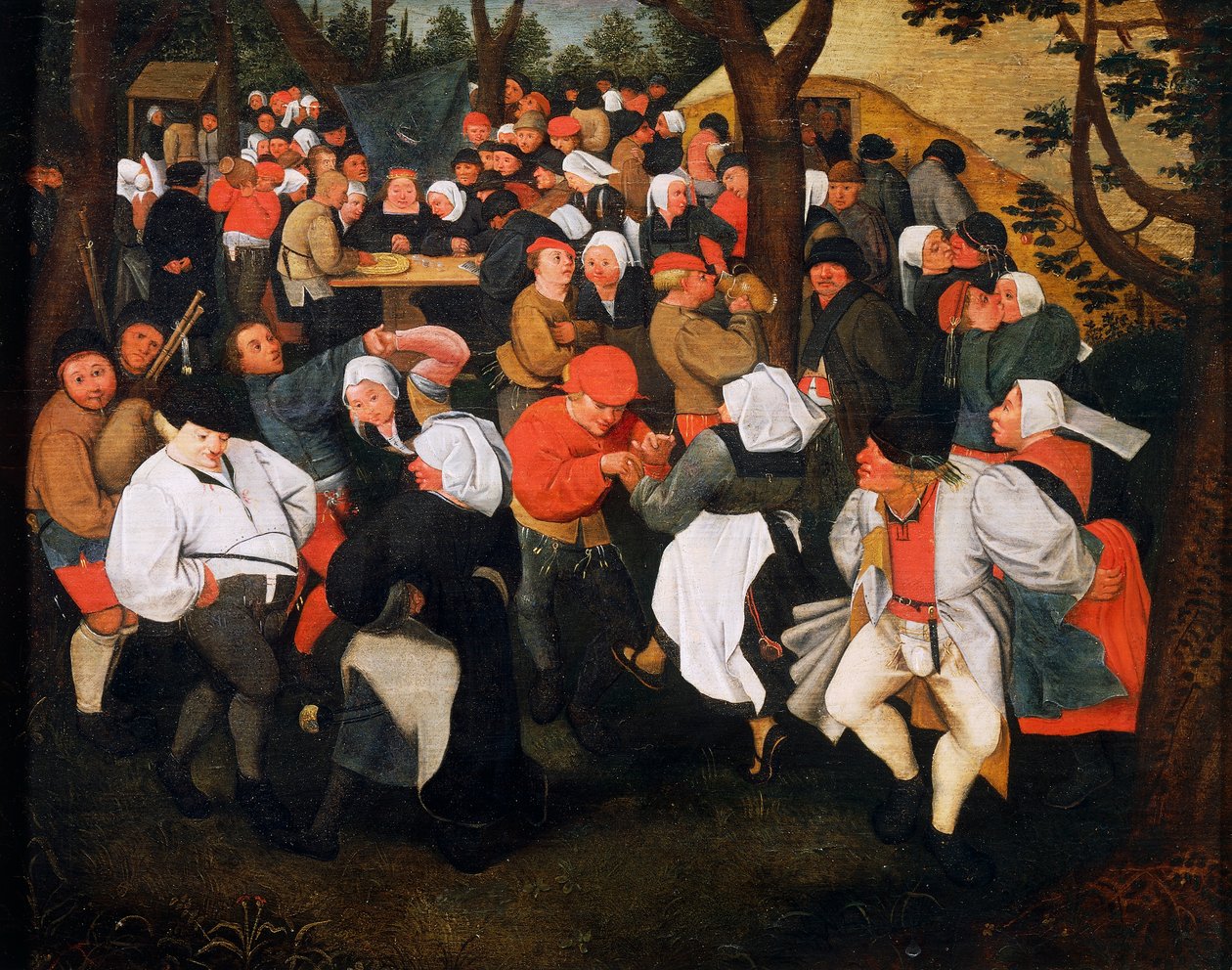 Landsbydans, av Pieter Brueghel Younger (1564-1638) av Pieter the Younger Brueghel