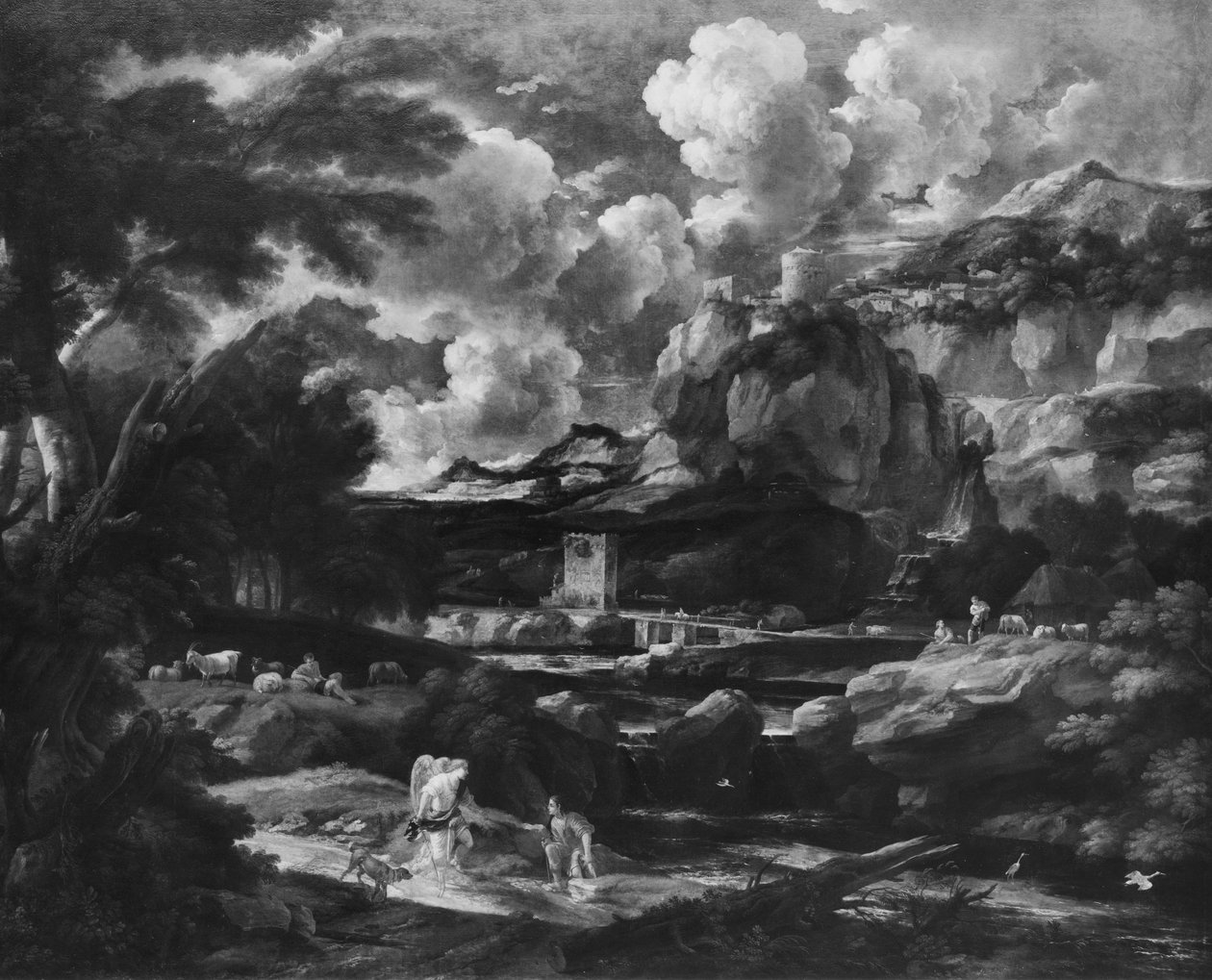 Tobias og engelen, etter 1684 av Pieter the Younger Mulier