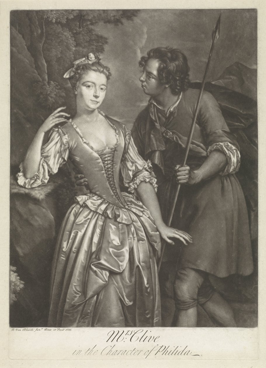 Skuespiller Catherine Clive i rollen som Phyllida av Pieter van Bleeck