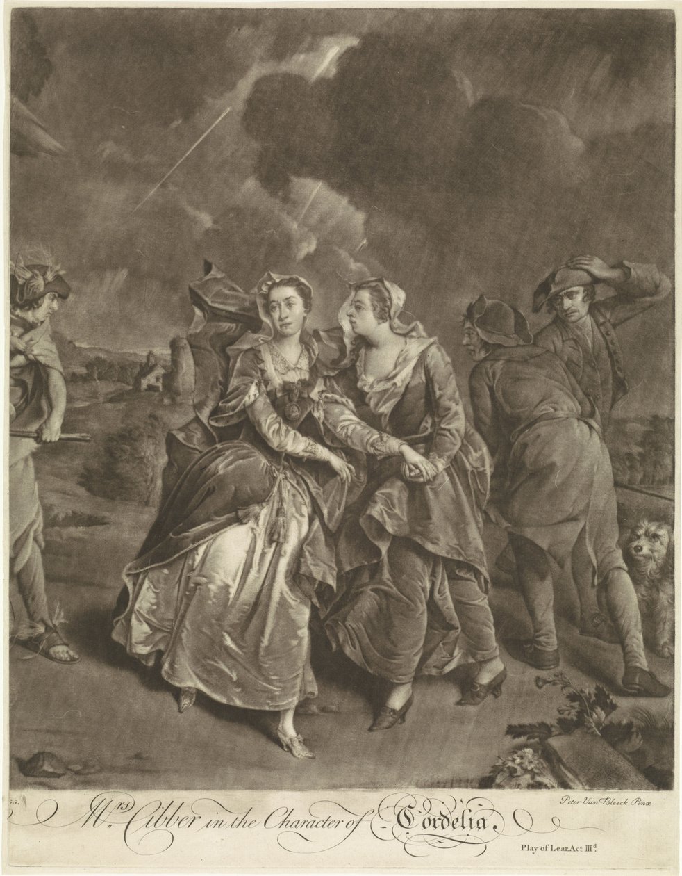 Skuespiller Susannah Maria Cibber som Cordelia av Pieter van Bleeck