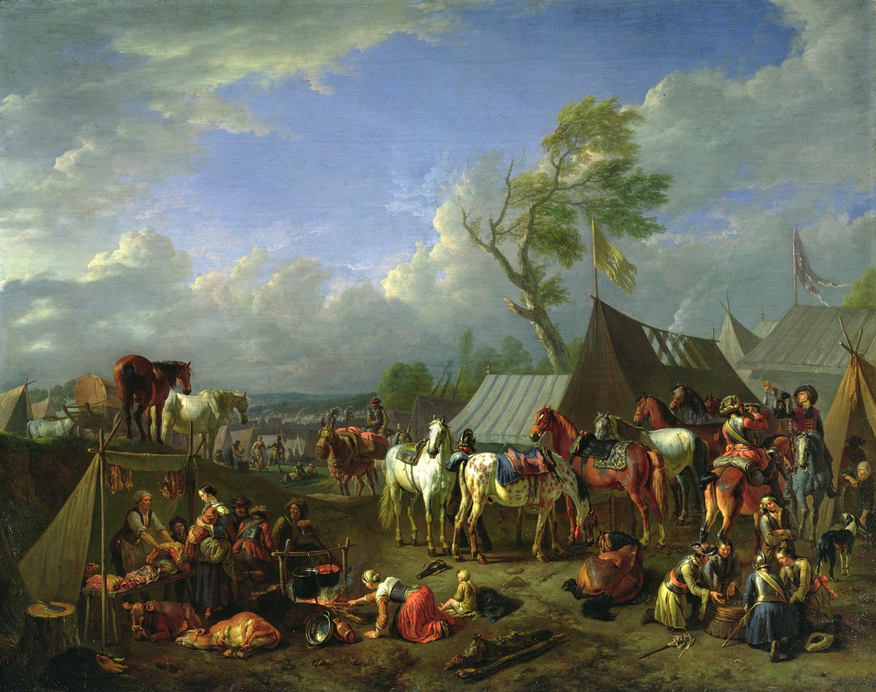 Militærleir, ca. 1697 (olje på lerret) av Pieter van Bloemen