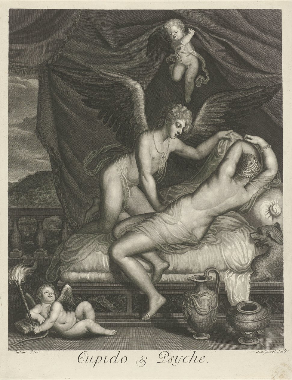 Amor og psyke (tittel på objekt) Mytologiske kjærlighetshistorier (serietittel) av Pieter van Gunst