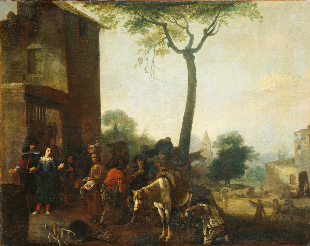 Høsting av vinrankene av Pieter van Laer