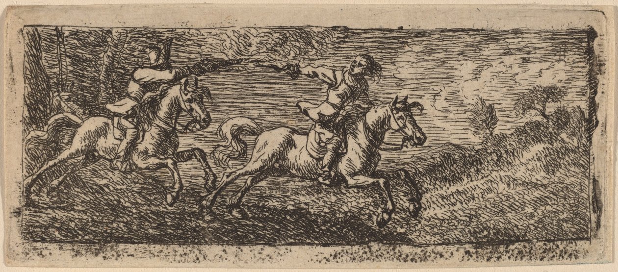 To ryttere som kjemper av Pieter van Laer