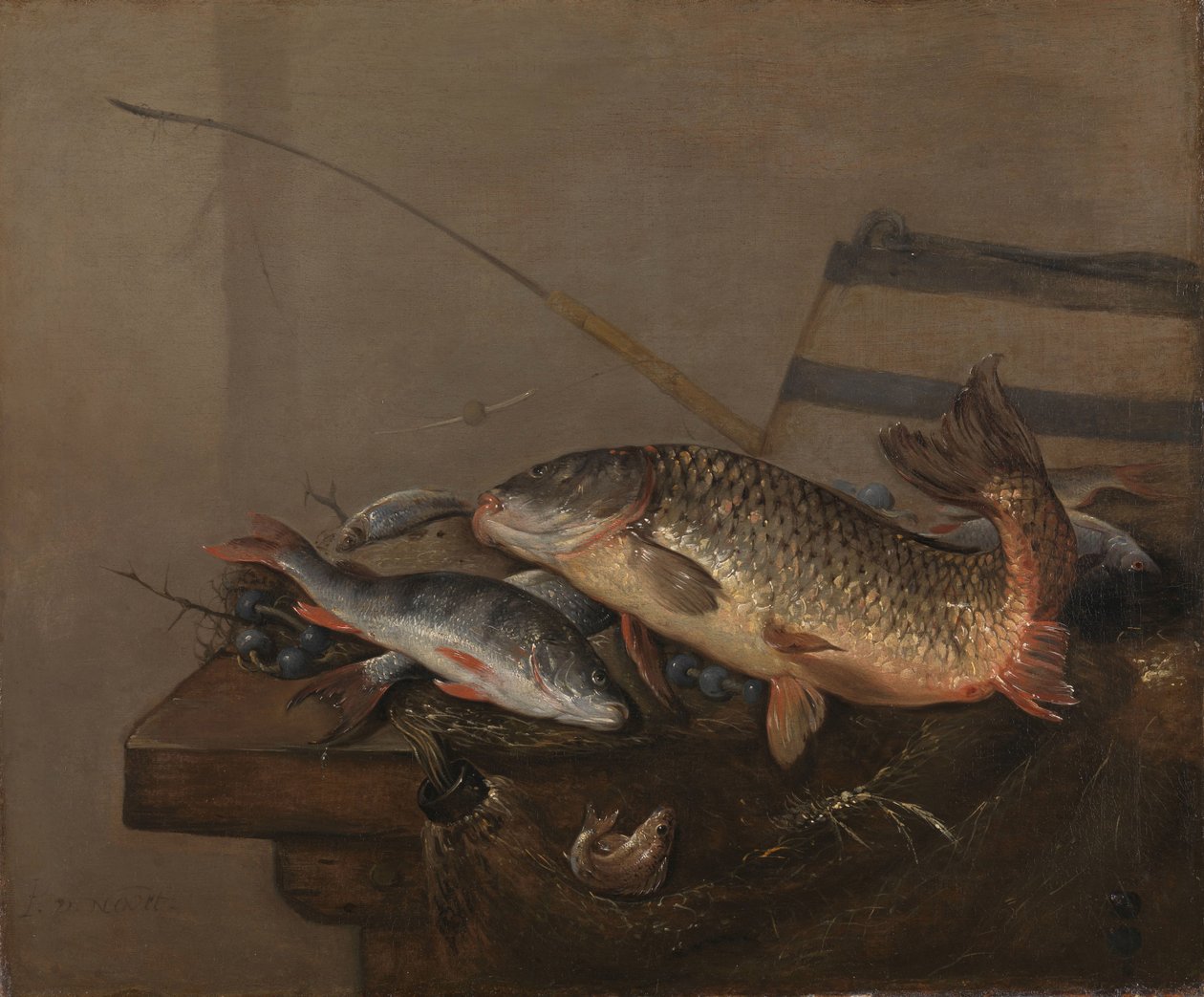 Stilleben med fisk av Pieter van Noort