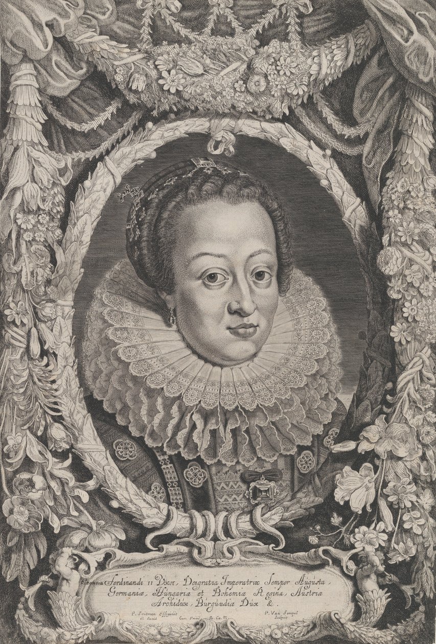 Eleonora, kone til Ferdinand II, fra serien Ferdinandus II et III Imperatorum Domu..., ca. 1625 av Pieter van Sompel